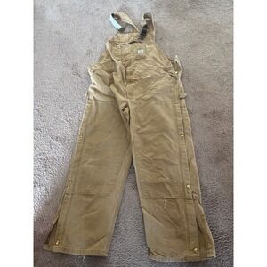 Carhartt Men's Bib Overalls Workwear Tan Carpenter Pants